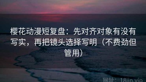 樱花动漫短复盘：先对齐对象有没有写实，再把镜头选择写明（不费劲但管用）