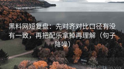 黑料网短复盘：先对齐对比口径有没有一致，再把配乐拿掉再理解（句子降噪）