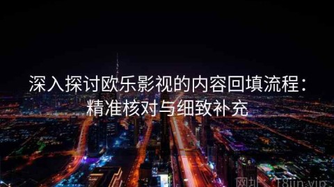 深入探讨欧乐影视的内容回填流程：精准核对与细致补充