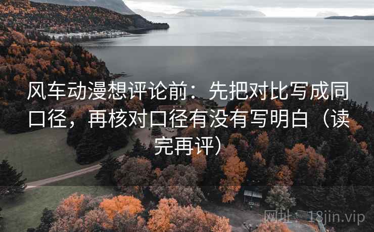 风车动漫想评论前：先把对比写成同口径，再核对口径有没有写明白（读完再评）
