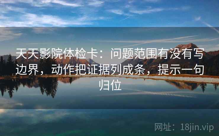 天天影院体检卡：问题范围有没有写边界，动作把证据列成条，提示一句归位